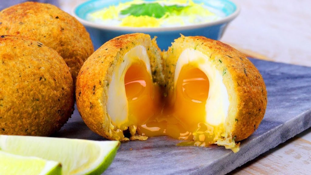Gekochte Eier im Falafel-Mantel – ein orientalisches Fingerfood Rezept