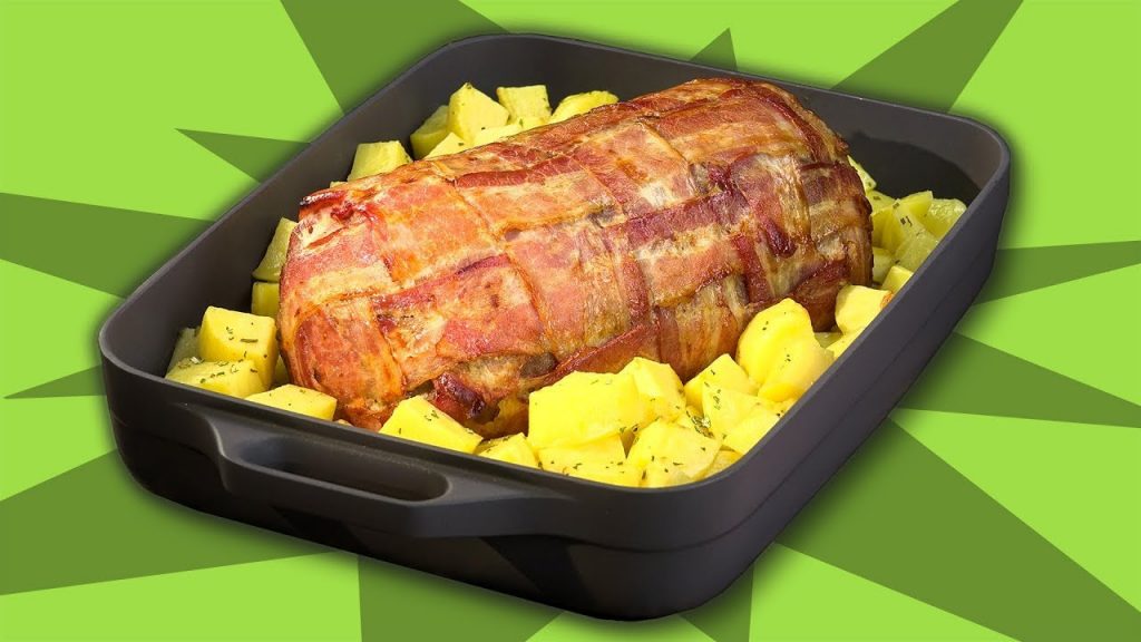 Hackbraten mit Bacon aus dem Backofen – ein Rezept für den nächsten Braten zum Mittagessen