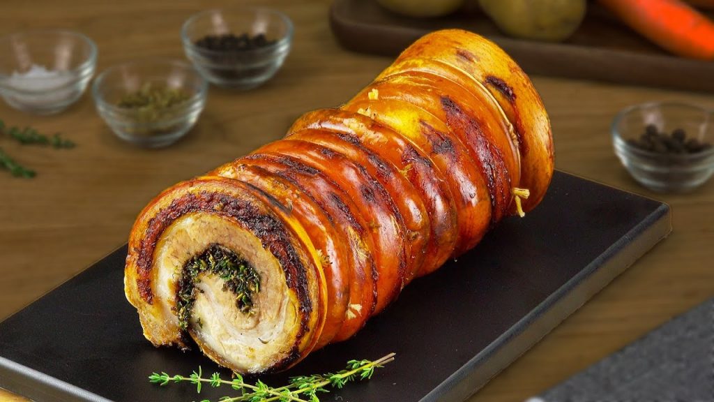 Porchetta Schweinebauch Rollbraten – ein italienisches Rezept für würzigen Braten