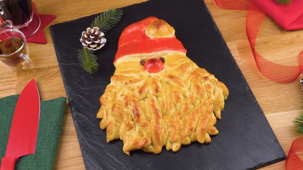Weihnachtsmann Hefezopf ist ein Brot Rezept in ganz besonderer Optik