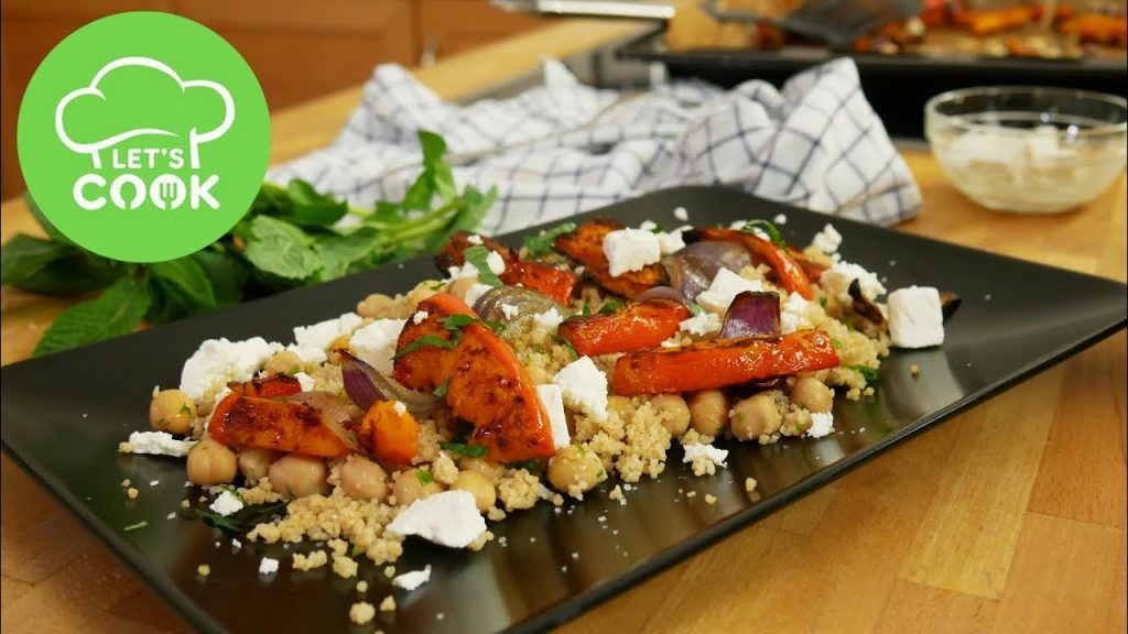 Couscous Salat mit Feta & gebackenem Kürbis