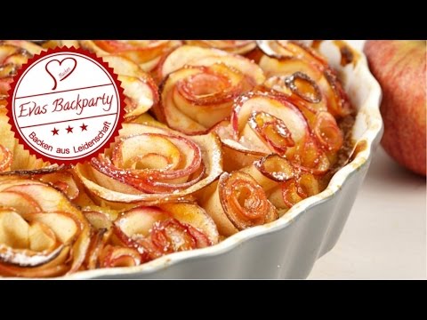 Rosenkuchen / Apfelrosentarte / Vanilletarte mit Apfelrosen / Valentinstag / Muttertag / Backen /