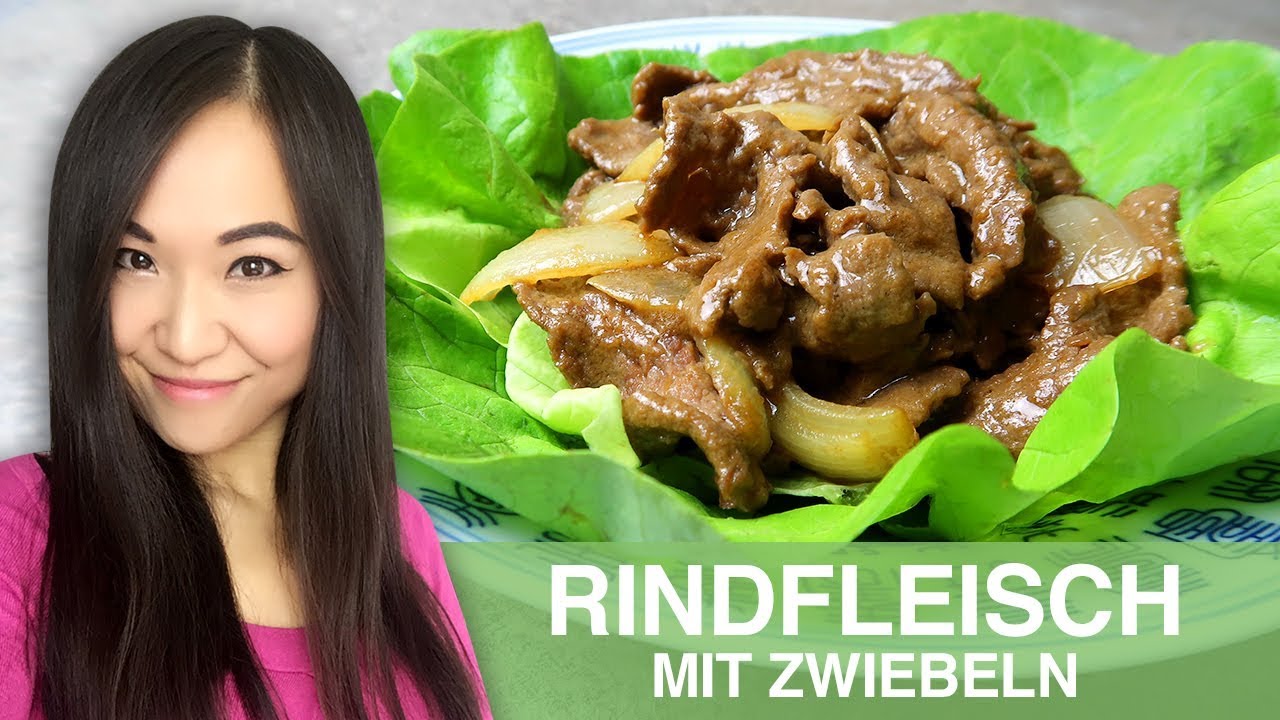 REZEPT: gebratenes Rindfleisch mit Zwiebeln | chinesisches Essen aus dem Wok