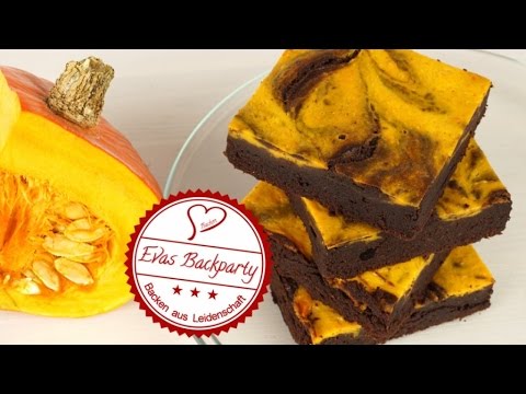 Kürbis Brownie / Pumpkin Brownie / Schokolade / Backen mit Evas Backparty
