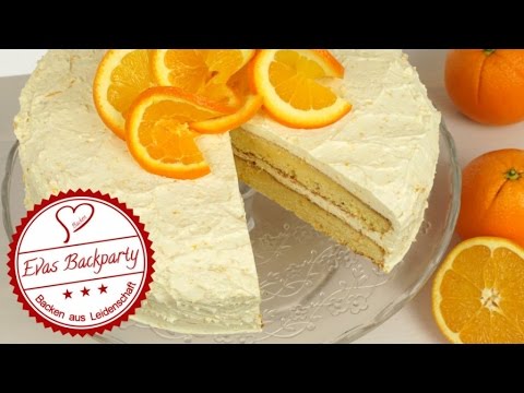 Orangentorte mit Vanille / Sponge Cake with Orange and Vanilla / Backen mit Evas Backparty