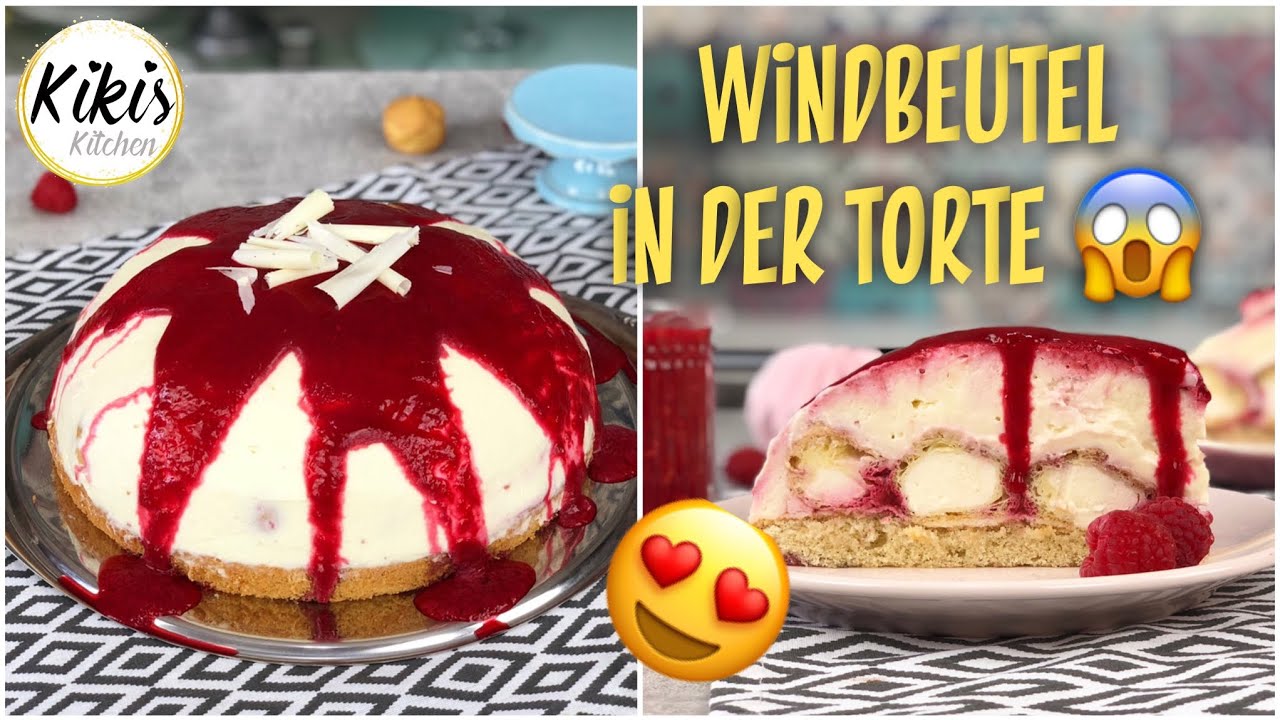 KINDERLEICHT: leckere WINDBEUTEL Torte - Mini Windbeutel mit köstlicher Creme und Himbeeren REZEPT