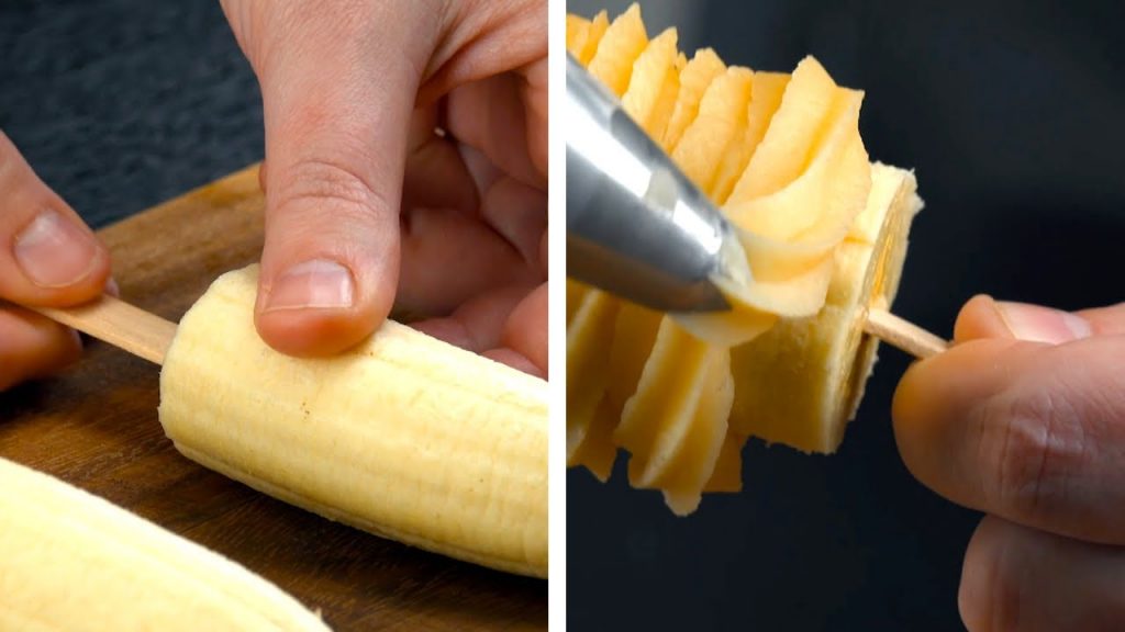 Steck den Stiel in die Banane und spritz DAS drumherum | Bananen Churro