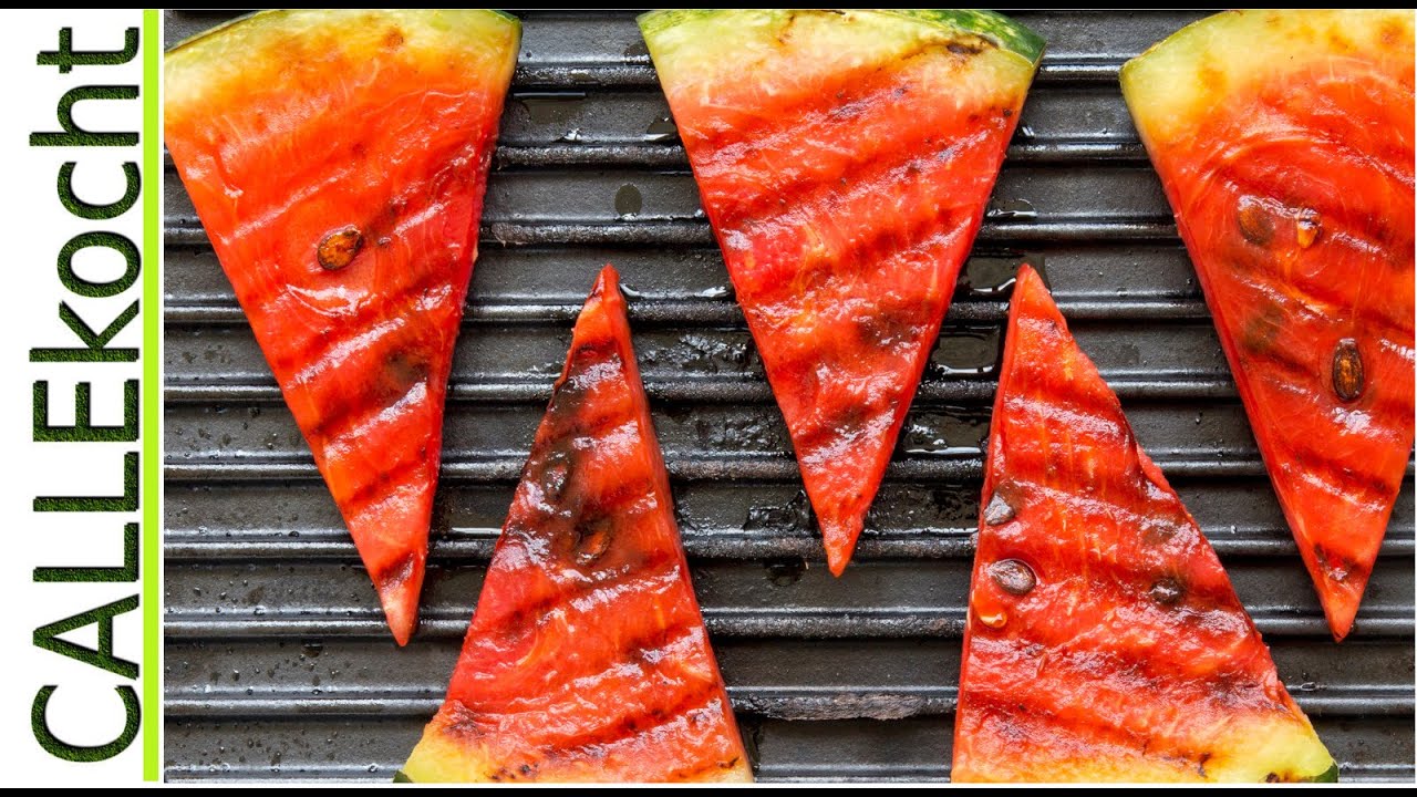 Gegrillte Wassermelone  mit Lachs auf dem Grill zubereiten - BBQ Rezept mal anders