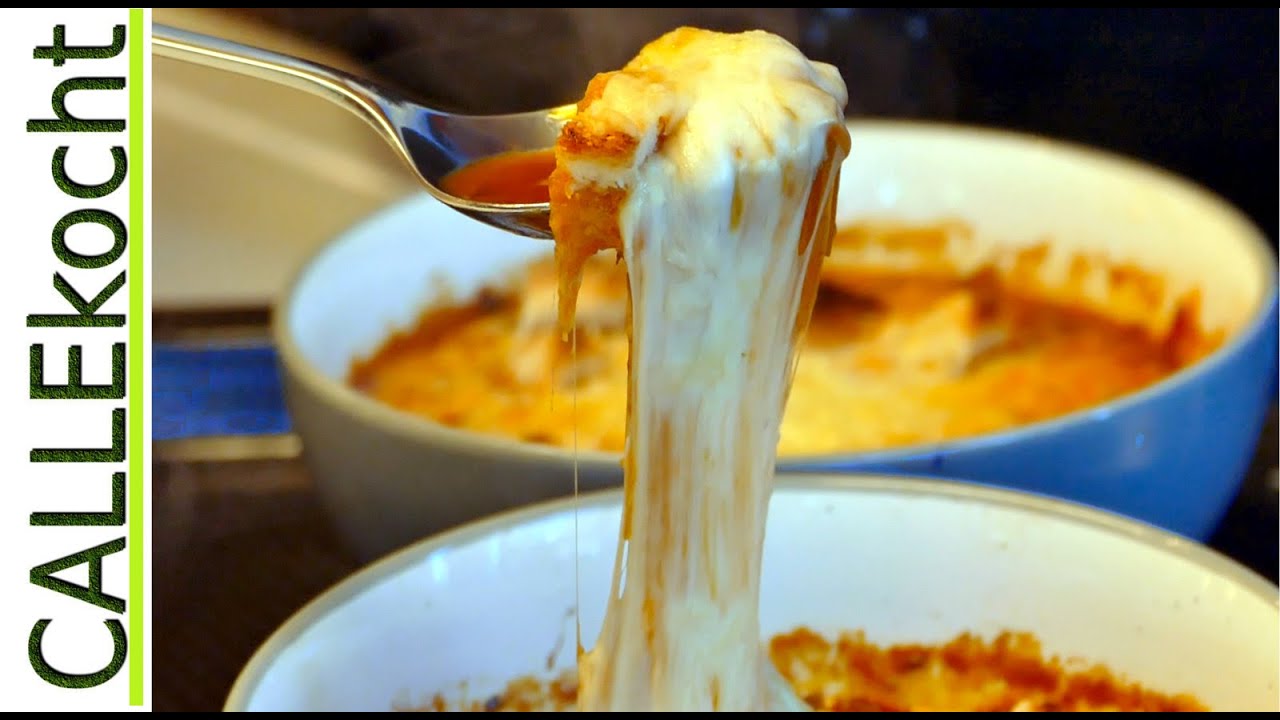 Zwiebelsuppe mit Käse überbacken auf französische Art - selber machen ...