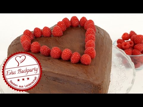 Schokoladenherz mit Himbeeren / Muttertag / Valentinstag / Herztorte / Torte für die Liebe