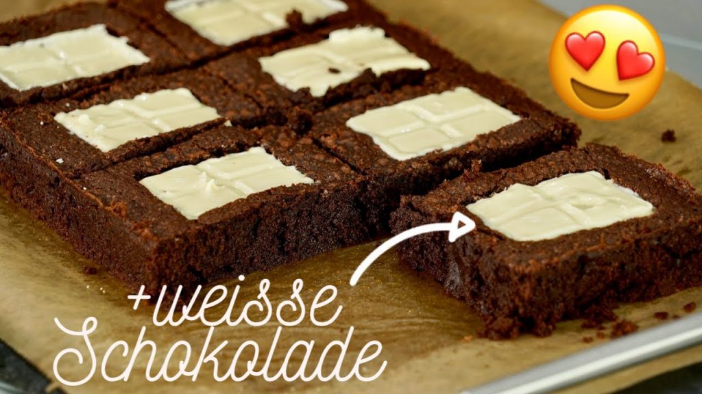 Erst nach dem Backen die weiße Schokolade eindrücken 🤩 Hot Brownie mit weißer Schokolade