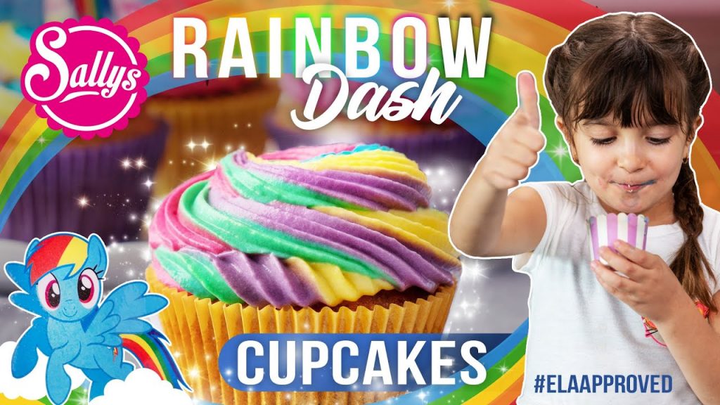 Rainbow Dash Cupcakes mit Ela / einfache Dekoration / Sallys Welt