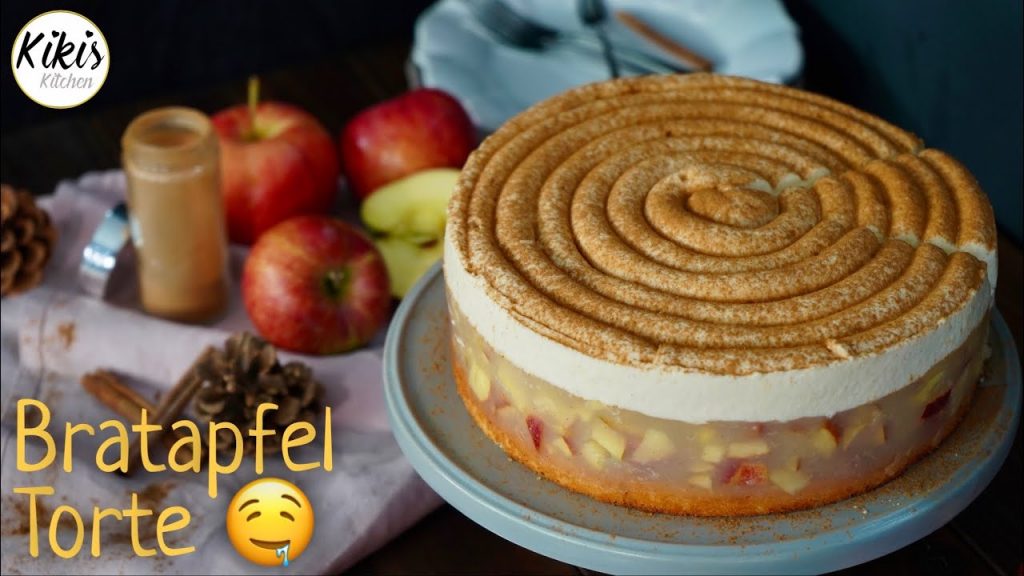 Leckerste Bratapfel Torte selber machen / Apfelkuchen mit Sahne /Apfeltorte
