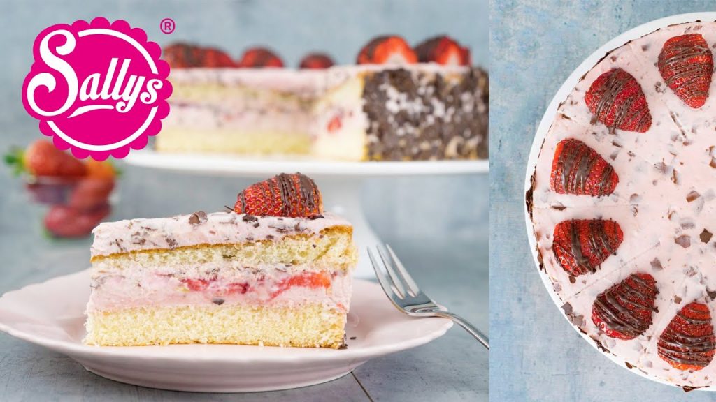 Erdbeer-Straciatella-Torte / Frühlingstorte / Sallys Welt