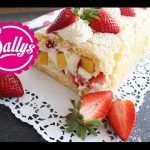 Erdbeer-Mango-Sahne-Rolle / Biskuitrolle / Erdbeerrolle / Sallys Welt