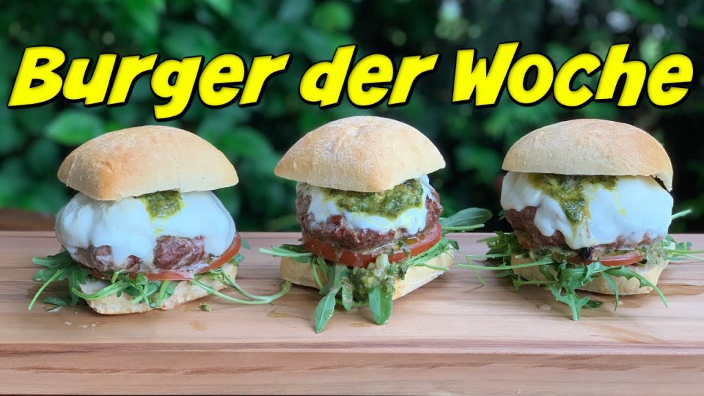 Burger mit frischem Pesto & Büffelmozzarella im Ciabatta Bun – Absolut fantastisch!