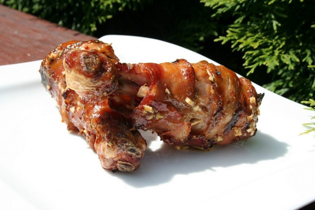 Bacon wrapped Drumsticks