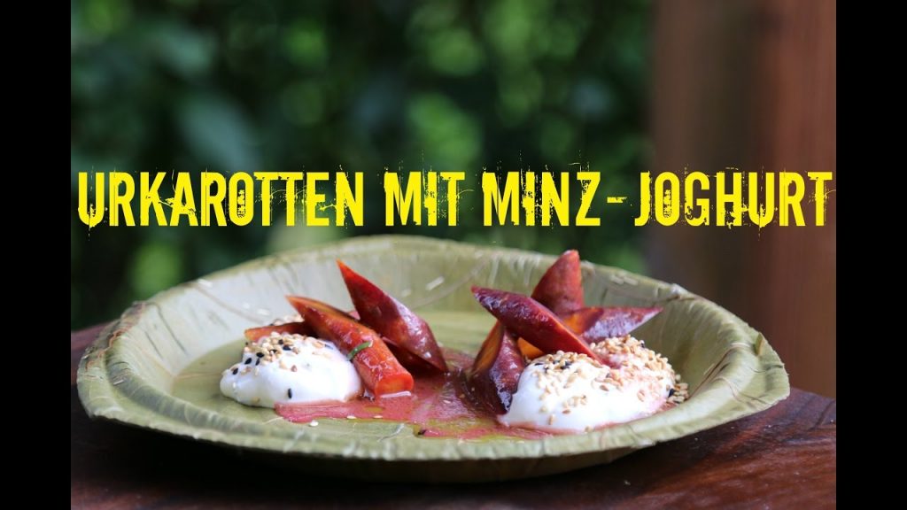 Urkarotten auf Minz-Joghurt