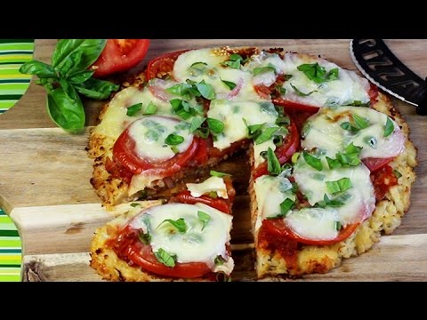 PIZZA mit BLUMENKOHLBODEN | Low Carb, vegetarisch, glutenfrei