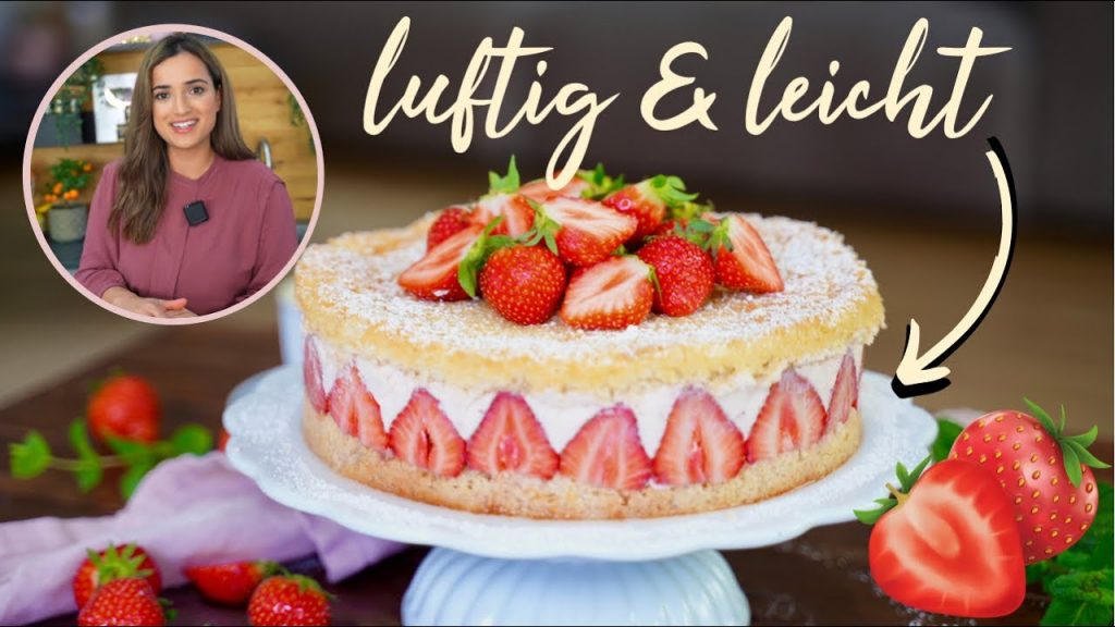 Erdbeertorte so luftig und leicht – ganz einfach und lecker / Erdbeer-Sahne-Torte ohne Gelatine