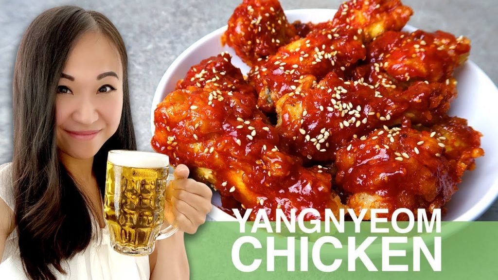 REZEPT: Yangnyeom Chicken | scharfe Chicken Wings | koreanisch frittiertes Hähnchen | KFC Chimaek
