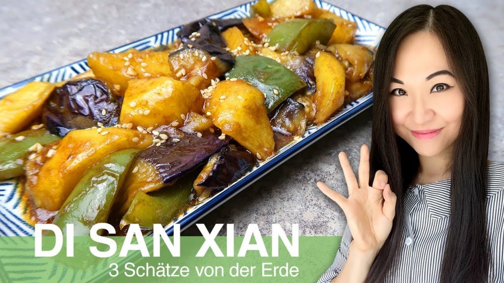 REZEPT: Di San Xian | chinesische Gemüsepfanne vegetarisch | gebratene Kartoffeln Aubergine Paprika