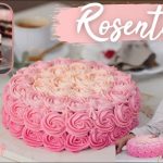 Rosentorte im Ombré Look - Valentinstags-Torte / Geburtstagstorte mit Buttercreme-Rosen / Ombre Cake
