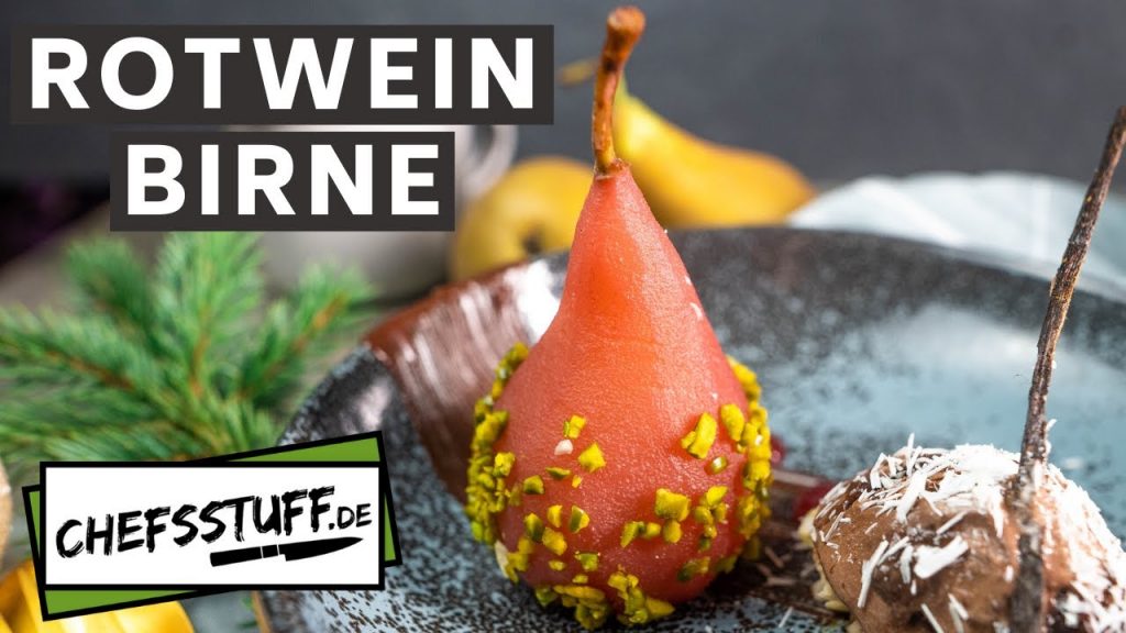 Rotweinbirne das perfekte Dessert im Winter | pochierte Birne
