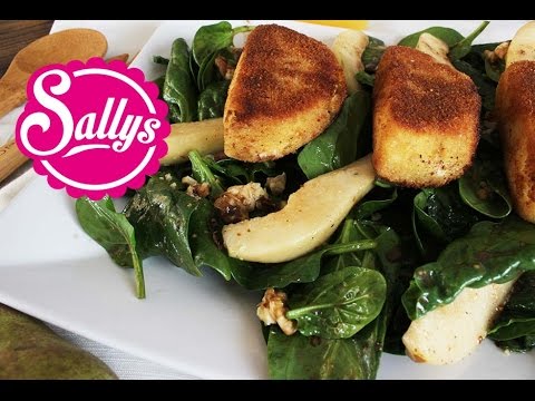 Salat mit Spinat und gebackenem Schafskäse / Sallys Welt
