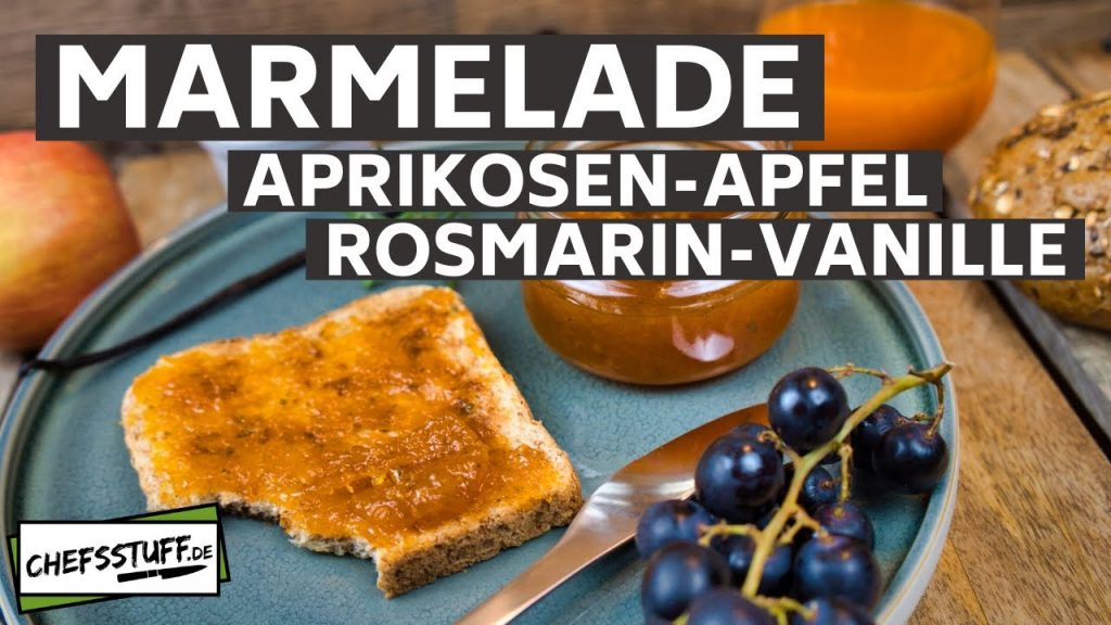 Konfitüre oder Marmelade | Selbstgekochte Marmelade mit Apfel, Rosmarin und Vanille | Schmier