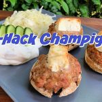Hack-Champignons mit Feta - schneller Snack vom Grill