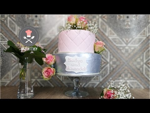 Verlobungstorte mit echten Rosen | Hochzeitstorte | Zweistöckige Torte | Fondant | Kiki