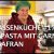 Sepia Pasta mit Garnelen und Safran – Terrassenküche  Nr. 174