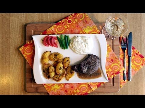 SOFRITO und ZITRONENKARTOFFELN | Steak "griechische Küche"