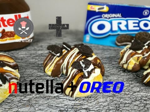 Nutella Oreo Hörnchen | Süße Hefeteig Teilchen | Oreo Croissant | Nutella Oreo Creme