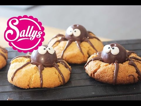 Erdnussbutter-Schokoladen-Kekse "süße Spinne" / Halloween Idee / Peanutbutter-chocolate cookies