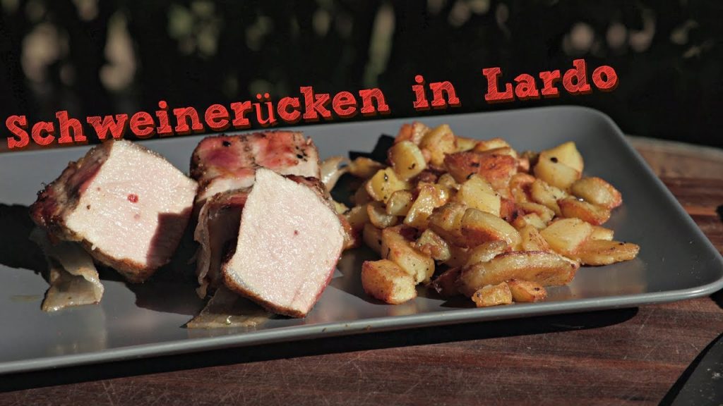 Schweinerücken in Lardo mit Bratkartoffeln