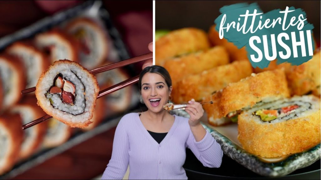 Die liebt jeder 🤤 Crispy Sushi ganz einfach selber machen –  frittiertes Sushi / Inside Out Rolls