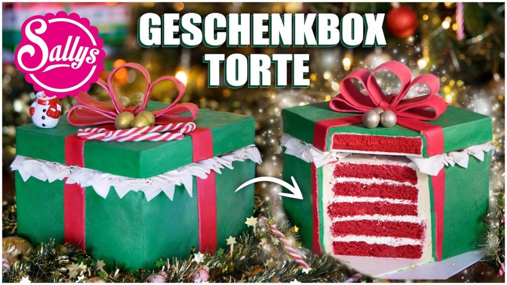 Alle Jahre wieder – eine Weihnachtstorte / christmas cake/ Motivtorte Geschenkbox / Sallys Welt