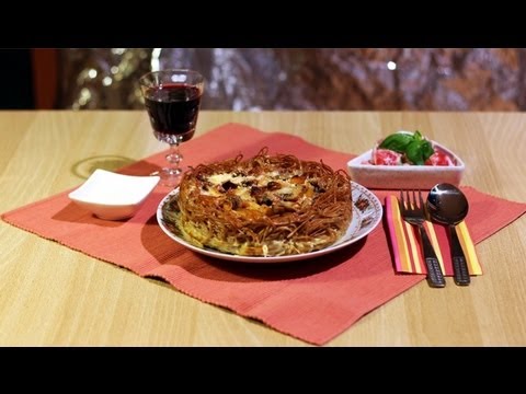 SPAGHETTI-TORTE mit Champignons | Pasta fleischlos