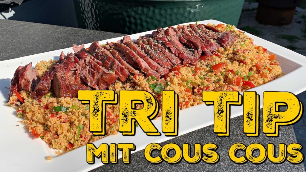 TRI TIP auf Cous Cous Salat – Ein großer Teller für 4 Personen
