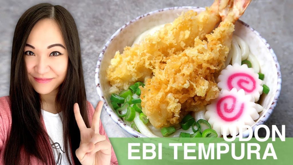 REZEPT: Ebi Tempura Udon Nudelsuppe | Japanische Nudeln mit frittierten Garnelen im Teigmantel