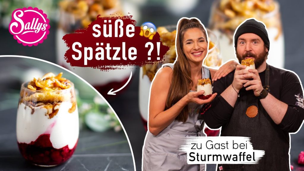 Spätzle Battle mit @Sturmwaffel  / Karamell Spätzle Himbeer Dessert / Sallys Welt