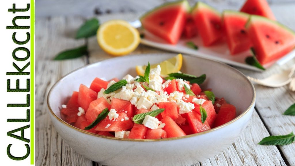 Melonen Feta Salat mit Minze. Perfektes Sommer – Rezept einfach lecker