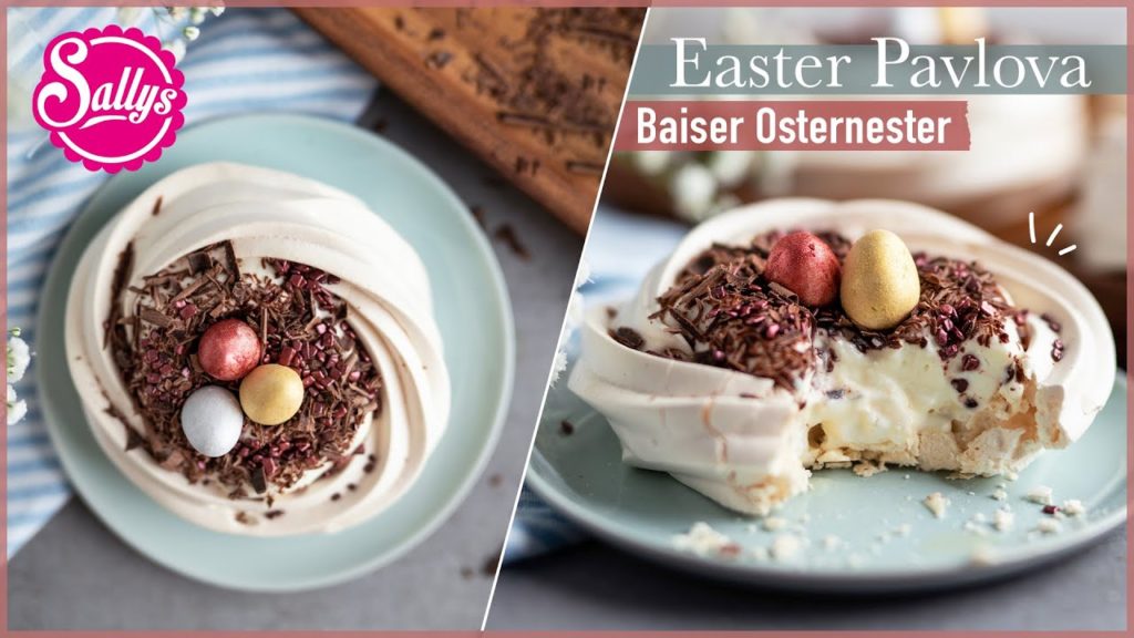 Baiser Osternester / Last Minute Dessert / Mini Easter Pavlova / Sallys Welt