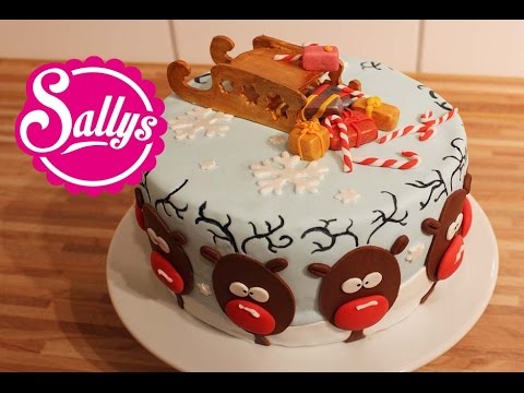 Weihnachtstorte mit Rentier-Motiv /christmas cake/ Rendeer Christmas Cake / Sallys Welt