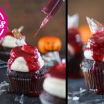 Halloween Oreo Cupcakes mit Blut und Glassplittern / Sallys Welt