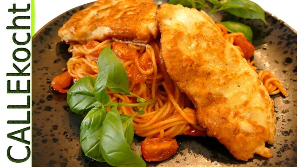 Mailänder Schnitzel mit Tomatensoße & Pasta – Piccata Milanese Rezept