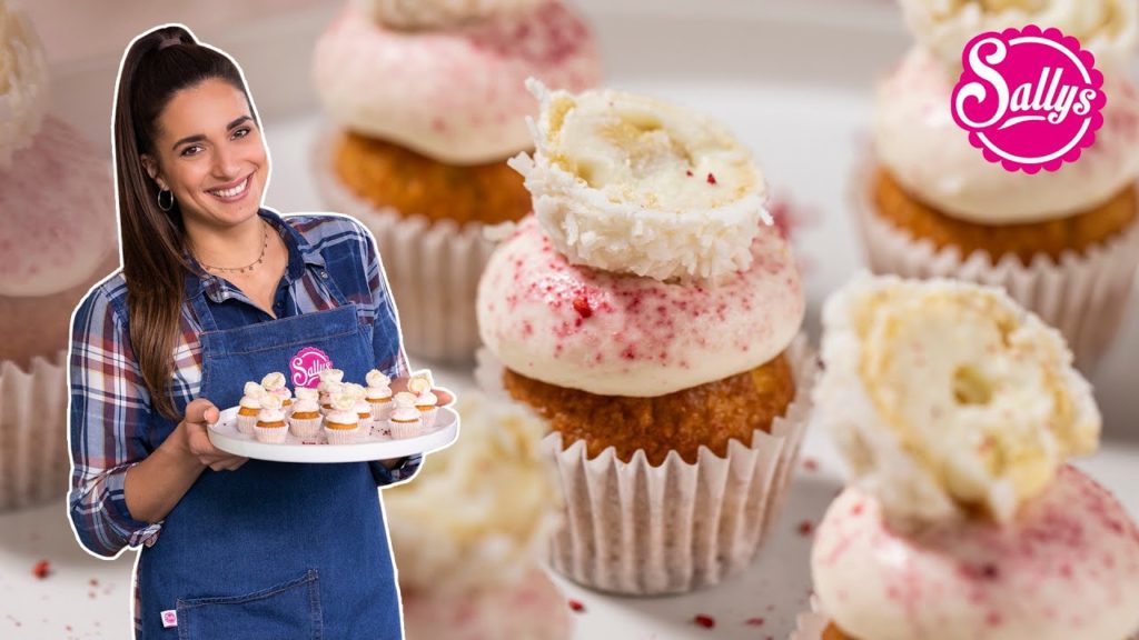Mini Raffaello Cupcakes / Kokos Vanille Himbeer Muffins