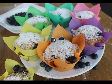 Blaubeer-Muffins / Blueberry Muffins / Heidelbeer-Muffins in Tulpen-Cups / Sallys Welt
